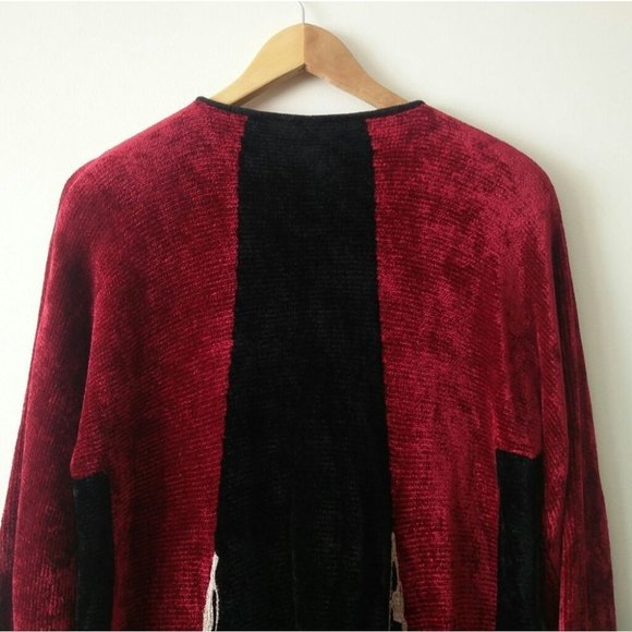 VINTAGE 90's Oversized Wool Chenille Cardigan - Picture 6 of 16